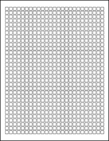 Sheet of 0.25" x 0.25" Standard White Matte labels