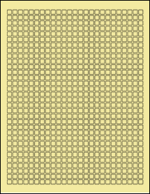 Sheet of 0.25" x 0.25" Pastel Yellow labels
