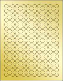Sheet of 1.375" x 0.5" Gold Foil Inkjet labels