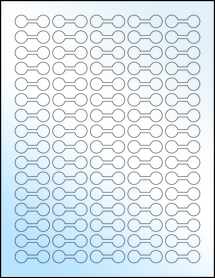Sheet of 1.375" x 0.5" White Gloss Laser labels