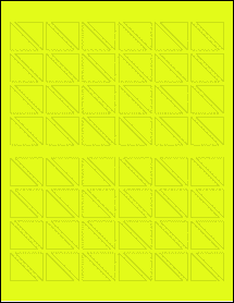 Sheet of 1.018" x 1.018" Fluorescent Yellow labels