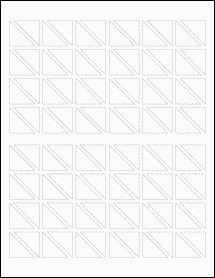 Sheet of 1.018" x 1.018" 100% Recycled White labels