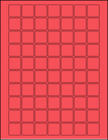 Sheet of 0.96" x 0.96" True Red labels