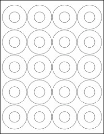 Sheet of 2" x 2" Circle Custom  labels