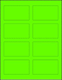 Sheet of 3.5" x 2" Fluorescent Green labels