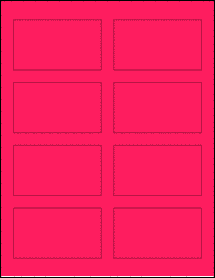 Sheet of 3.5" x 2" Fluorescent Pink labels