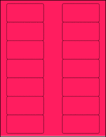 Sheet of 3" x 1.5" Fluorescent Pink labels