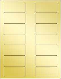 Sheet of 3" x 1.5" Gold Foil Laser labels