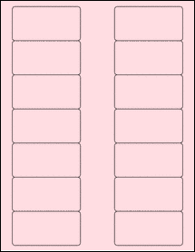 Sheet of 3" x 1.5" Pastel Pink labels