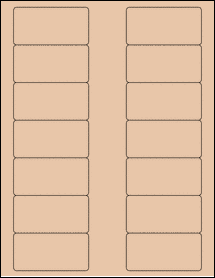 Sheet of 3" x 1.5" Light Tan labels