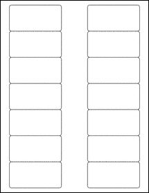 Sheet of 3" x 1.5" Standard White Matte labels