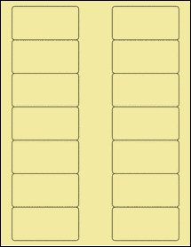 Sheet of 3" x 1.5" Pastel Yellow labels
