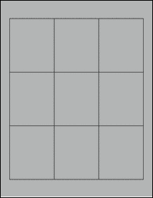 Sheet of 2.5" x 3" True Gray labels