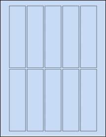 Sheet of 1.3125" x 5" Pastel Blue labels