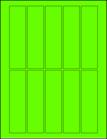 Sheet of 1.3125" x 5" Fluorescent Green labels