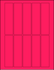 Sheet of 1.3125" x 5" Fluorescent Pink labels