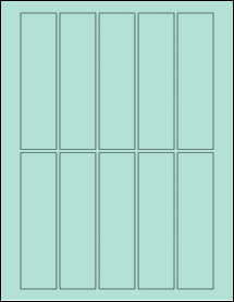 Sheet of 1.3125" x 5" Pastel Green labels