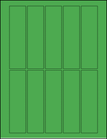 Sheet of 1.3125" x 5" True Green labels