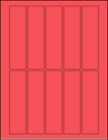 Sheet of 1.3125" x 5" True Red labels