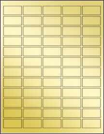 Sheet of 1.5" x 0.725" Gold Foil Inkjet labels