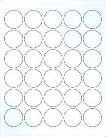 Sheet of 1.465" Circle Clear Gloss Inkjet labels