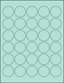 Sheet of 1.465" Circle Pastel Green labels