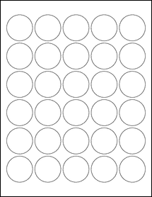 Sheet of 1.465" Circle Weatherproof Gloss Inkjet labels