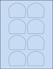 Sheet of 2.7559" x 2.3325" Pastel Blue labels