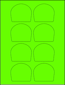 Sheet of 2.7559" x 2.3325" Fluorescent Green labels
