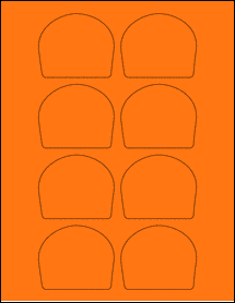 Sheet of 2.7559" x 2.3325" Fluorescent Orange labels