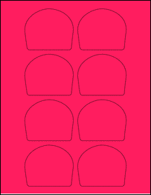 Sheet of 2.7559" x 2.3325" Fluorescent Pink labels