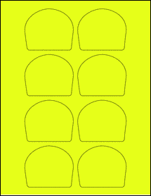 Sheet of 2.7559" x 2.3325" Fluorescent Yellow labels