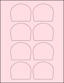Sheet of 2.7559" x 2.3325" Pastel Pink labels