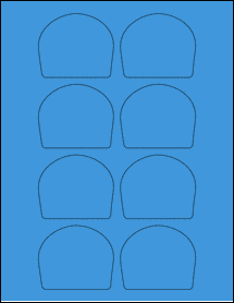 Sheet of 2.7559" x 2.3325" True Blue labels