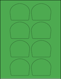 Sheet of 2.7559" x 2.3325" True Green labels