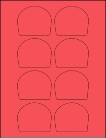 Sheet of 2.7559" x 2.3325" True Red labels