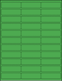 Sheet of 2.75" x 0.8125" True Green labels
