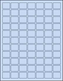 Sheet of 1.02362" x 0.82677" Pastel Blue labels