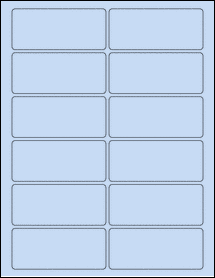 Sheet of 3.75" x 1.625" Pastel Blue labels