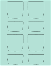 Sheet of 2.7605" x 5.0178" Pastel Green labels