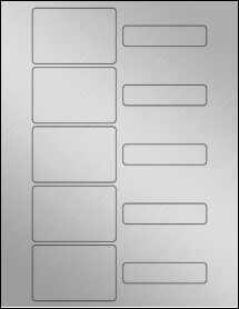 Sheet of 3" x 2" Weatherproof Silver Polyester Laser labels