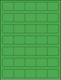 Sheet of 1.576" x 1.182" True Green labels