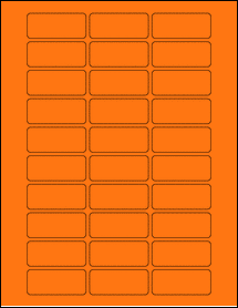 Sheet of 2.125" x 0.9" Fluorescent Orange labels