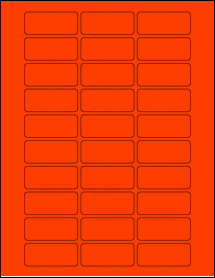 Sheet of 2.125" x 0.9" Fluorescent Red labels