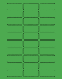 Sheet of 2.125" x 0.9" True Green labels