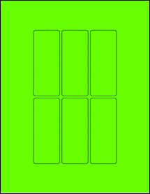 Sheet of 1.5" x 3.75" Fluorescent Green labels
