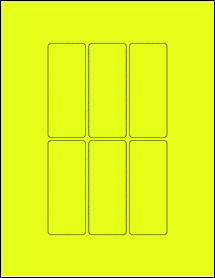 Sheet of 1.5" x 3.75" Fluorescent Yellow labels
