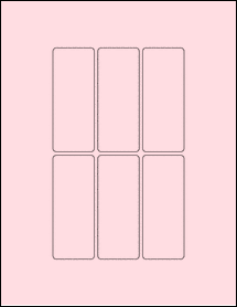 Sheet of 1.5" x 3.75" Pastel Pink labels