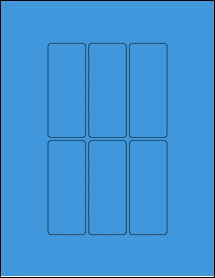 Sheet of 1.5" x 3.75" True Blue labels
