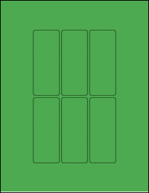 Sheet of 1.5" x 3.75" True Green labels